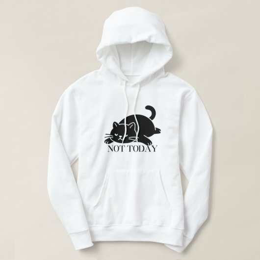 今日は無理 黒猫 Introvert ムード パーカ (デザイン正面)