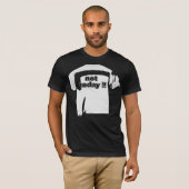 今日は無理 黒白ユーモア フォント Tシャツ (正面フル)