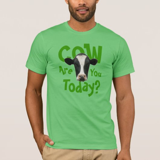 今日は牛のおもしろい冗談Tシャツ Tシャツ (正面)