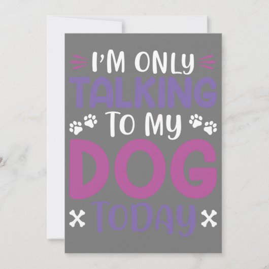 今日は犬にしか話していないのが面白い 招待状 (正面)