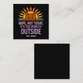 今日は猫の外で人が多すぎるんおもしろいだ スクエア名刺 (正面/裏面)