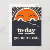 「今日は猫を増やす」勇気付けられるはがき ポストカード (正面/裏面)