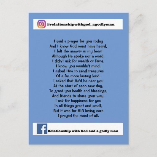 今日は祈りの言葉だ ポストカード (正面)