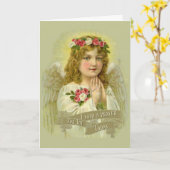 今日は祈りの言葉のロザリオを言った カード (黄色い花)