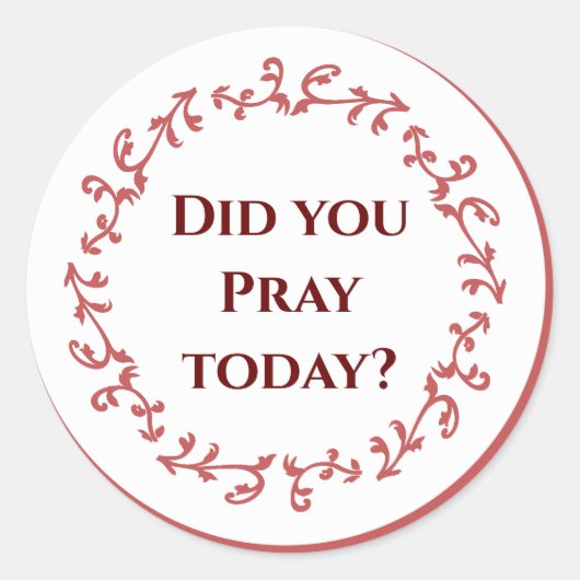 今日は祈行った？シール ラウンドシール (正面)