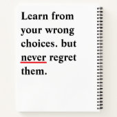 今日は私が選ぶ…」 – ミニマルな毎日の肯定 ノートブック (裏面)