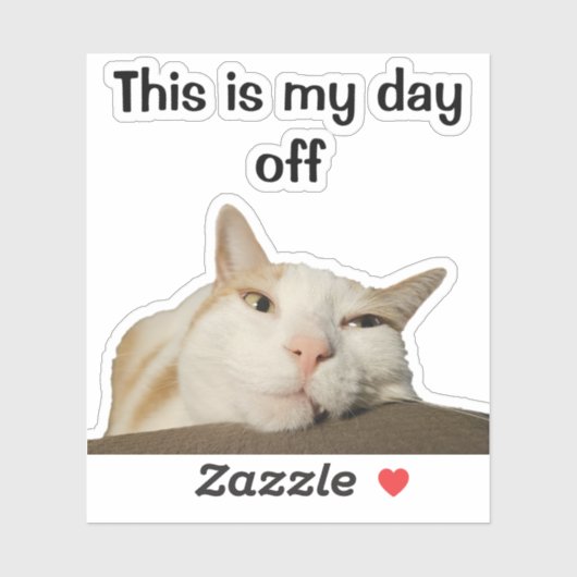 今日は私の休日 面白い かわいい 猫 シール (シート)