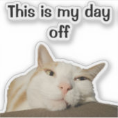 今日は私の休日 面白い かわいい 猫 シール (正面)