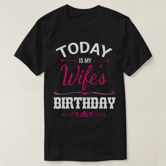 今日は私の妻の誕生日幸せ私の夫ママau tシャツ (デザイン正面)