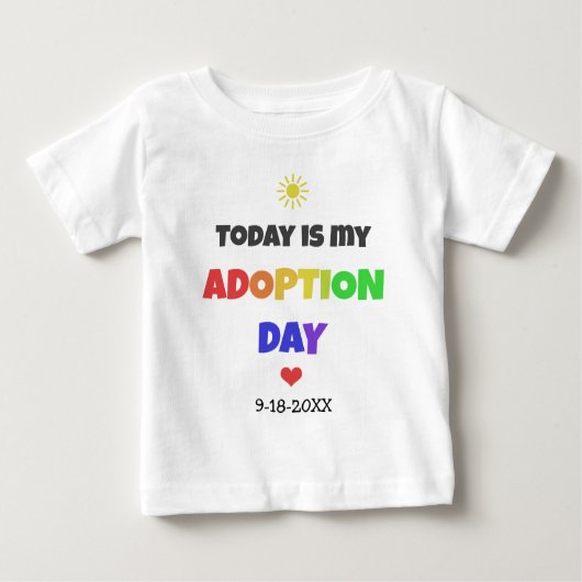 今日は私の採用日の明るい日付がついたワイシャツです ベビーTシャツ (正面)