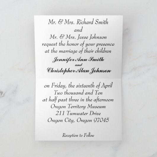 今日は私の親友と結婚する日-折り紙のカード サンキューカード (内部)