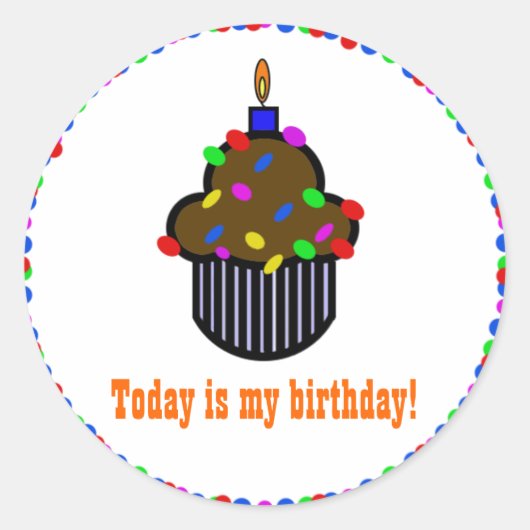 今日は私の誕生日だ！シール ラウンドシール (正面)