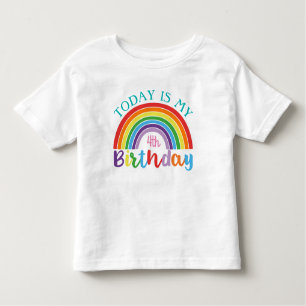 今日は私の誕生日の虹加えますあなたの年齢の女の子をです トドラーTシャツ