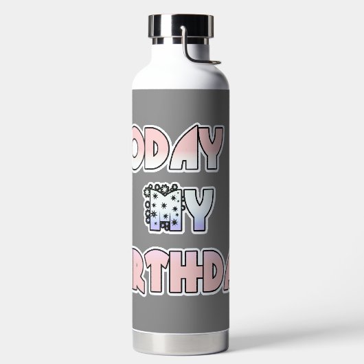 今日は私の誕生日アルミウォーターボトル ウォーターボトル (左面)