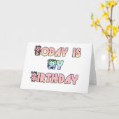 今日は私の誕生日アートプリント カード (黄色い花)