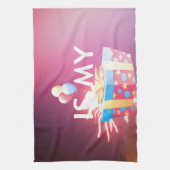 今日は私の誕生日アートプリント キッチンタオル (縦)