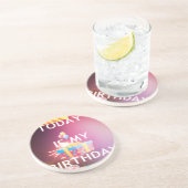 今日は私の誕生日アートプリント コースター (側面)