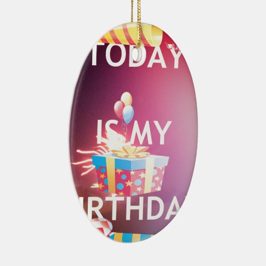 今日は私の誕生日アートプリント セラミックオーナメント (右)