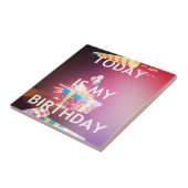 今日は私の誕生日アートプリント タイル (側面)