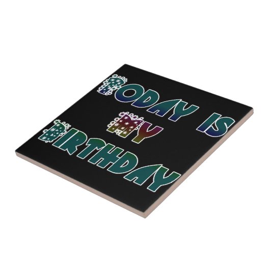 今日は私の誕生日アートプリント タイル (側面)