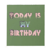 今日は私の誕生日アートプリント ノートパッド (正面)