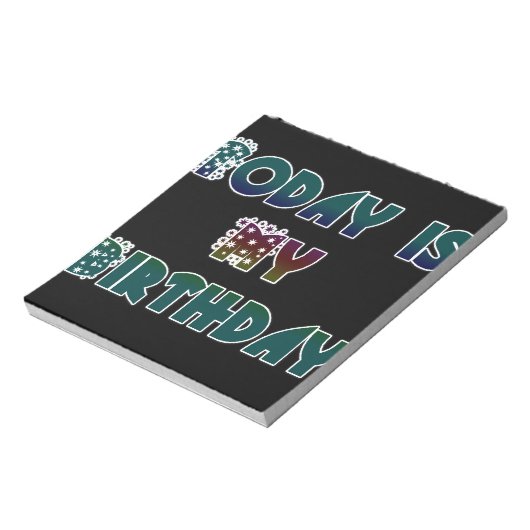 今日は私の誕生日アートプリント ノートパッド (回転)