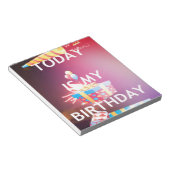 今日は私の誕生日アートプリント ノートパッド (アングル)