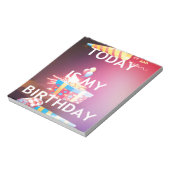 今日は私の誕生日アートプリント ノートパッド (回転)