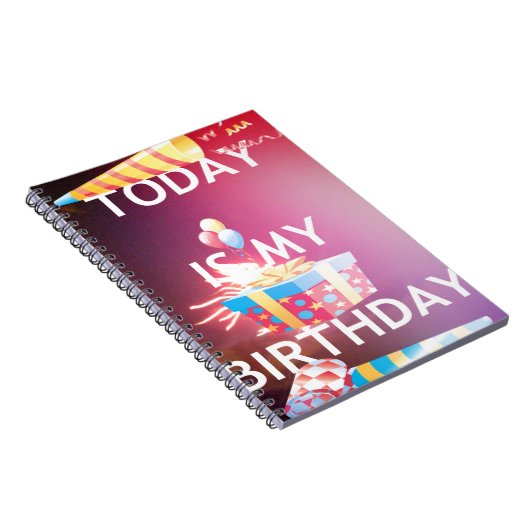 今日は私の誕生日アートプリント ノートブック (右側)