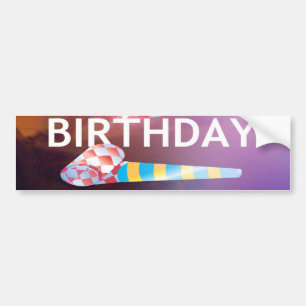 今日は私の誕生日アートプリント バンパーステッカー