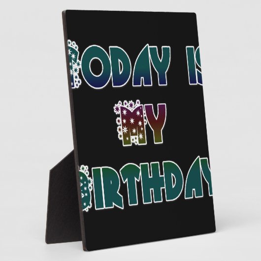 今日は私の誕生日アートプリント フォトプラーク (側面)