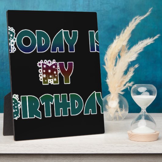 今日は私の誕生日アートプリント フォトプラーク (側面)