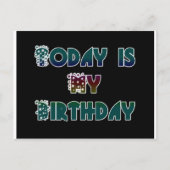 今日は私の誕生日アートプリント ポストカード (正面)