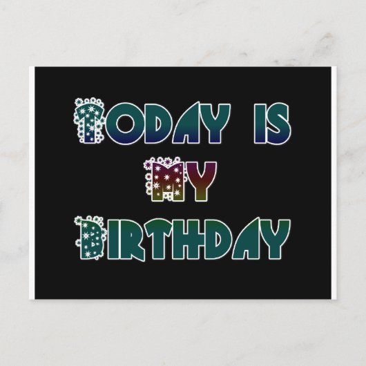 今日は私の誕生日アートプリント ポストカード (正面)