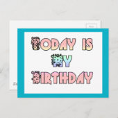 今日は私の誕生日アートプリント ポストカード (正面/裏面)