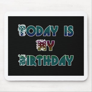 今日は私の誕生日アートプリント マウスパッド