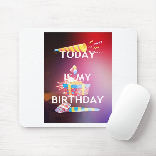 今日は私の誕生日アートプリント マウスパッド (マウス)