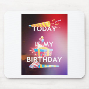 今日は私の誕生日アートプリント マウスパッド