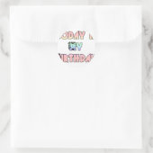 今日は私の誕生日アートプリント ラウンドシール (バッグ)