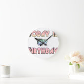 今日は私の誕生日アートプリント ラウンド壁時計 (ホーム)