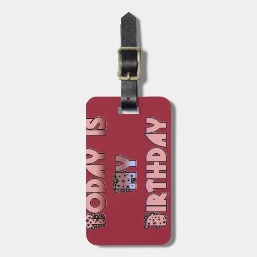 今日は私の誕生日アートプリント ラゲッジタグ (正面縦)