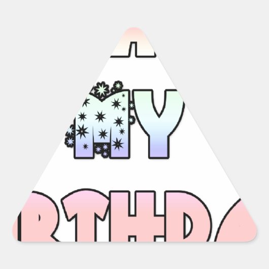 今日は私の誕生日アートプリント 三角形シール (正面)