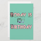 今日は私の誕生日アートプリント 便箋 (正面/裏面)