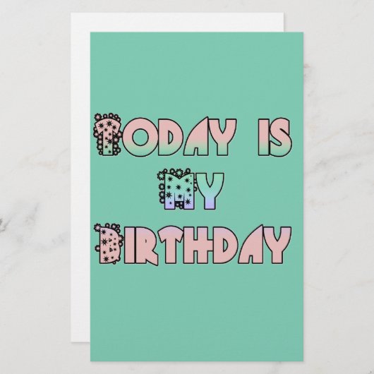 今日は私の誕生日アートプリント 便箋 (正面/裏面)