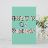 今日は私の誕生日アートプリント 便箋 (スタンド正面)