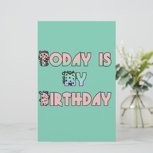 今日は私の誕生日アートプリント 便箋 (スタンド正面)