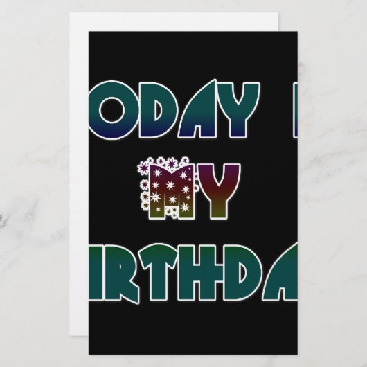 今日は私の誕生日アートプリント 便箋 (正面/裏面)