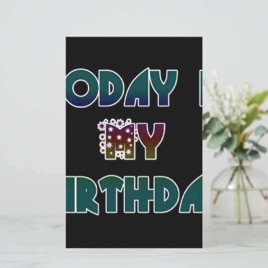 今日は私の誕生日アートプリント 便箋 (スタンド正面)