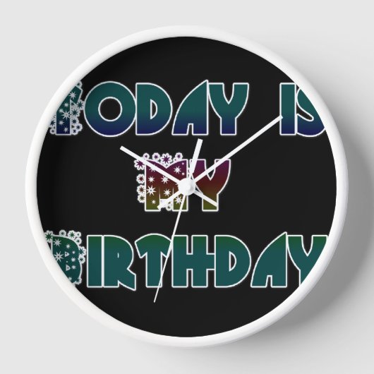 今日は私の誕生日アートプリント 壁時計 (正面)