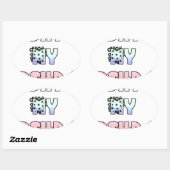 今日は私の誕生日アートプリント 楕円形シール (シート)